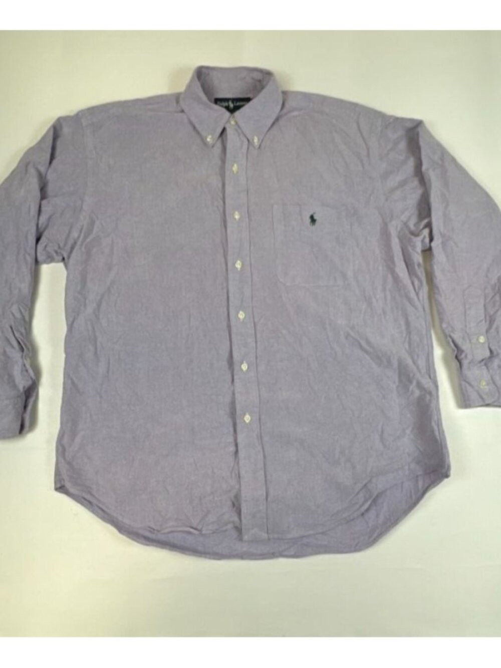 Ralph Lauren Men M Big Shirt Oxford Button Down Lavender Purple Cotton LS Pony
